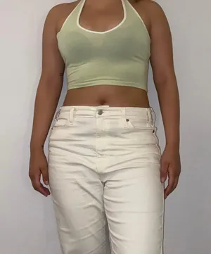 Brandy Melville Light Green Halter Crop Top thumbnail 5