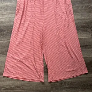 Zenana Smocked Top Jumpsuit Size 2X Womens casual stripped Cropped Wide Leg thumbnail 5