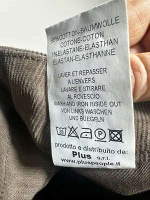 J177. (+) PEOPLE Rico Corduroy Pants Size 31 Fango Brown Made in Italy NWT thumbnail 4