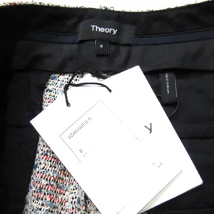 NWT Theory Adamaris in Tweed Single Pleat Wide Leg Fringe Hem Pants 6 x 31 thumbnail 6