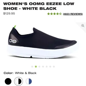 Oofos OOMG EEZEE Low Show Black and white size 7 thumbnail 2