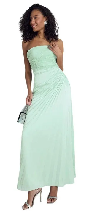 Dress The Population Kinley Pleated Strapless Gown in MInt Green Womens Maxi thumbnail 1