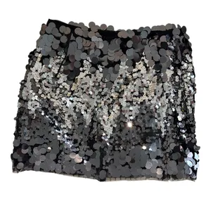 Lulus NEW Women's Size M Notorious Radiance Gunmetal Sequin High Rise Mini Skirt thumbnail 2