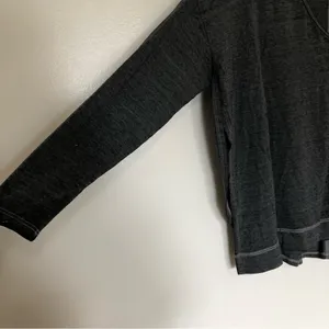 Free People Movement Long Sleeved Dark Gray Tee Shirt Side Split New Small thumbnail 2