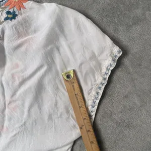 Johnny Was White Embroidered BOHO Oversized Tunic Top Size XS Peasant Festival thumbnail 6