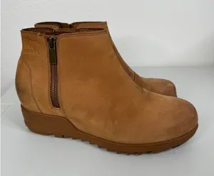 Sorel Brown Leather Wedge Ankle Boots Size‎ 10 thumbnail 1
