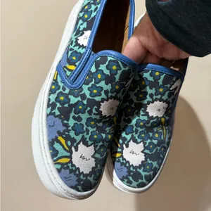 Coach Cameron‎ Aqua Blue Floral Flat Slip-on Sneakers Women’s US Size 6.5 T thumbnail 2