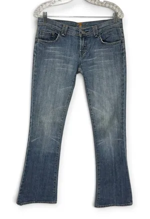 7 for all Mankind Rocker Silhouette Low Rise Medium Wash Jeans Flare Bootcut 28 thumbnail 1