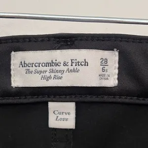Abercrombie & Fitch Super Skinny Ankle Women Jeans Sz 6 Y2K Grunge Faux Leather thumbnail 10