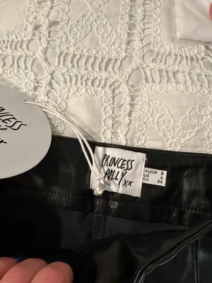 Princess Polly Braden Leather Pants Black Faux Flare thumbnail 5