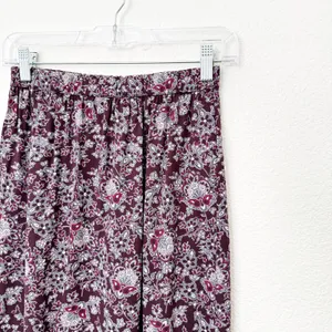 [Abercrombie & Fitch] Purple Floral Paisley Print Lace Trim Midi Skirt Sz Medium thumbnail 5
