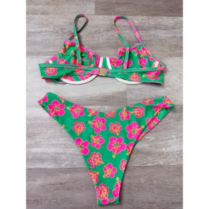 Kulani Kinis Melon Sorbet Bikini Size 2XL Ditzy Underwire Bra Y Cheeky Bottom thumbnail 5