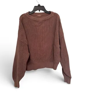 Brandy Melville/John Galt Brown Cropped Ribbed Crewneck Sweater thumbnail 1
