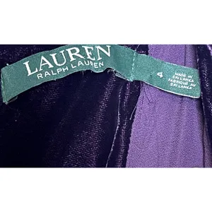 Lauren Ralph Lauren Women Shift Dress Velvet Short Sleeve Keyhole Purple Size 4 thumbnail 6