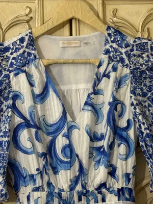 Ramy Brook Womens Susan Blue Printed V-Neck Cotton Mini Dress Size XXS. A-2 thumbnail 9