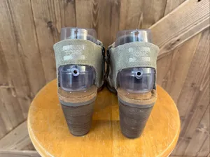 TOMS Women’s Size 7 Gray Suede Peep Toe Block Heel Sandals thumbnail 4
