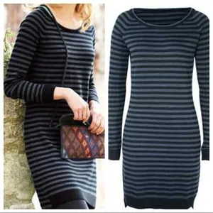 Peruvian Connection‎ Women's Dress Blue Striped Size XSmall Pima Cotton thumbnail 6