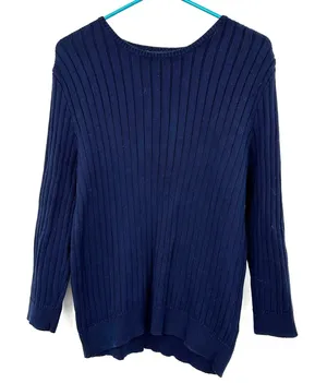 Lauren‎ Ralph Lauren Size Large Sweater Navy Blue Accent Buttons Knit Nautical thumbnail 1