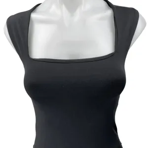 Zara Women's Black Square Neck Stretch Sleeveless Tank Bodysuit Top Size S thumbnail 3
