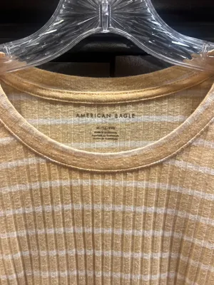 American Eagle striped cropped shirt thumbnail 3