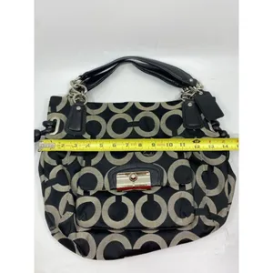Coach Women's Large Black Tan Fabric Tote Bag thumbnail 3