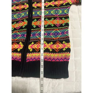 Ralph Lauren Active L-RL Vintage Full Zip Neon Knitted Sweater Size Medium thumbnail 7