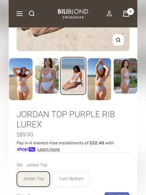 NWT shimmery purple bikini top Size M thumbnail 2