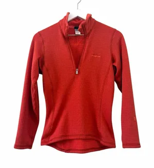 Patagonia R1 Quarter Zip Pullover Grid Fleece Red Women’s XS thumbnail 1