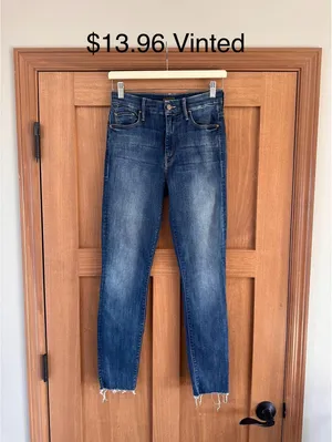 MOTHER Denim The High Waisted Looker Ankle Fray in Not Rough Enough Women’s size 26 thumbnail 14