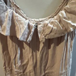Reformation Beige Ruffle-Neck Maxi Dress thumbnail 6