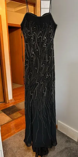 Fiesta Beaded Maxi Dress Black Size M thumbnail 1