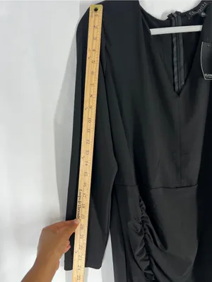 ELOQUII Black Ruched Draped Long Sleeve Maxi Dress Size 18 NWT thumbnail 14