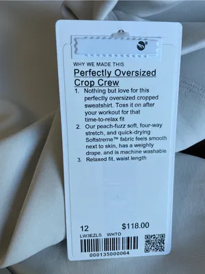 New lululemon athletica White Oversized Crop Crewneck Sweatshirt thumbnail 3