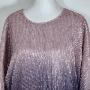 Anthropologie Metallic Gray and Pink Top Size Medium Anthropologie Ombre Blouse thumbnail 3