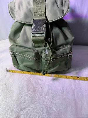GUESS Olive Green Backpack with Gold-Tone Buckle thumbnail 3