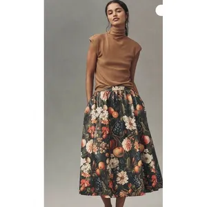 ANTHROPOLOGIE MAEVE THE JACIE FAUX-LEATHER PRINTED MAXI SKIRT Sz XXS NEW Boho thumbnail 6
