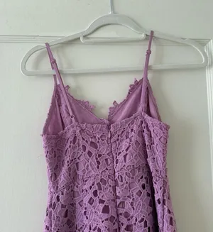ASTR The Label Spaghetti Strap Lace Purple Midi Dress Cocktail Party Wedding XS thumbnail 5