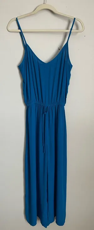 SHOW ME YOUR MUMU Blue Cropped Jumpsuit Sz M thumbnail 1