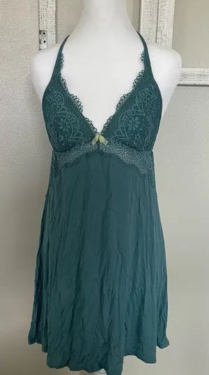Victoria's Secret Teal Lace Chemise thumbnail 1