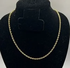 Mens Rope Chain 3mm 20 Inch Real Gold Bold Miami Plated Street Solid New thumbnail 1