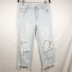 Free People Light Wash Mid Rise Maggie Distressed‎ Jeans thumbnail 2