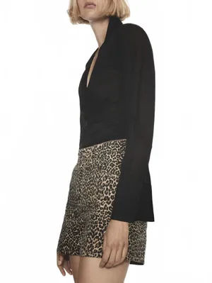 Mango Leopard-Print Straight Shorts NWT Leopard Brown Size 8 / EUR 40 thumbnail 5