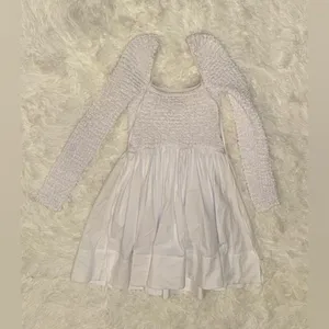 NEW STAUD cassidy Long sleeves mini dress white Sz S thumbnail 5