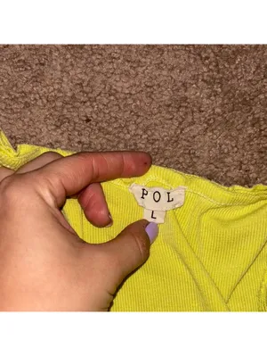 POL Yellow Sleeveless Bodysuit with Button Detail snap close minimal basic thumbnail 6