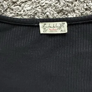 Free People Black Ribbed Cropped Button-Up Cardigan thumbnail 3