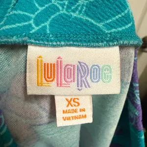 LuLaRoe Cassie Skirt‎ XS Minnie Mouse Teal Purple Floral Stretch Pencil Textured thumbnail 3