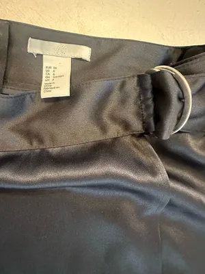 H&M Navy blue satin midi skirt thumbnail 2