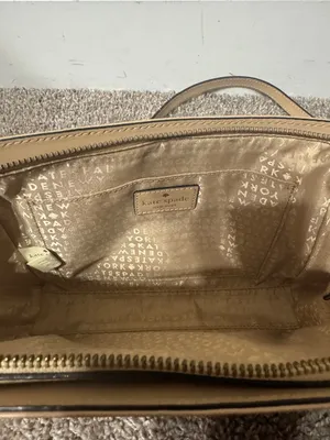 kate spade Tan Leather Crossbody with Black Zip Accents thumbnail 8
