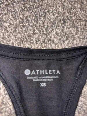 Athleta Black Racerback Ruched Tank XS thumbnail 2