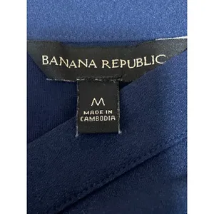 Banana Republic Women's Navy Blue Drop Sleeve V Neck Shirt Blouse Top Size M thumbnail 3